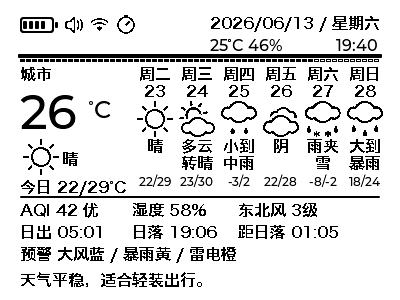 天气看板 SDL 预览